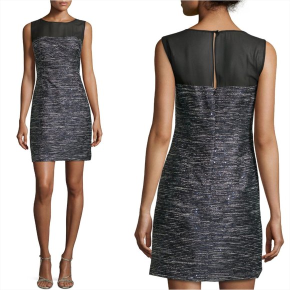 Laundry by Shelli Segal Sleeveless Boucle Sequin Mini Dress - Picture 1 of 17